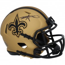 Alvin Kamara New Orleans Saints Autographed Fanatics Authentic Riddell Rave Speed Mini Helmet