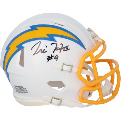 Tre Harris Los Angeles Chargers Autographed Fanatics Authentic Riddell Speed Mini Helmet