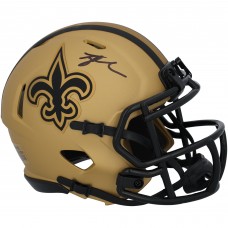 Tyler Shough New Orleans Saints Autographed Fanatics Authentic Riddell Rave Speed Mini Helmet