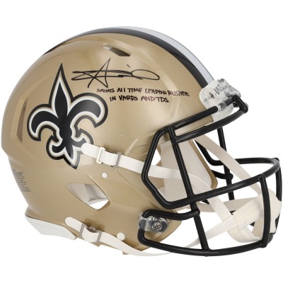 Alvin Kamara New Orleans Saints Autographed Fanatics Authentic Riddell Speed Authentic Helmet with Leading Rusher Inscription - Limited Edition #1/10