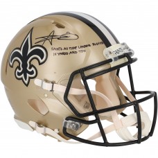 Alvin Kamara New Orleans Saints Autographed Fanatics Authentic Riddell Speed Authentic Helmet with Leading Rusher Inscription - Limited Edition of 10