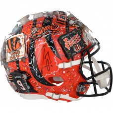 Joe Burrow Cincinnati Bengals Autographed Fanatics Authentic Riddell Speed Authentic Helmet - Art by Charles Fazzino - HH98507179