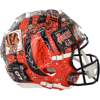 Joe Burrow Cincinnati Bengals Autographed Fanatics Authentic Riddell Speed Authentic Helmet - Art by Charles Fazzino - HH98507179