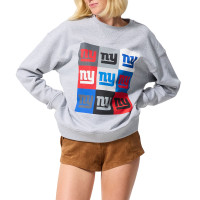 WoNew York Giants Terez Gray Technicolor Oversized Sweatshirt