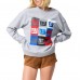 WoNew York Giants Terez Gray Technicolor Oversized Sweatshirt WoNew York Giants Terez Gray Technicolor Oversized Sweatshirt