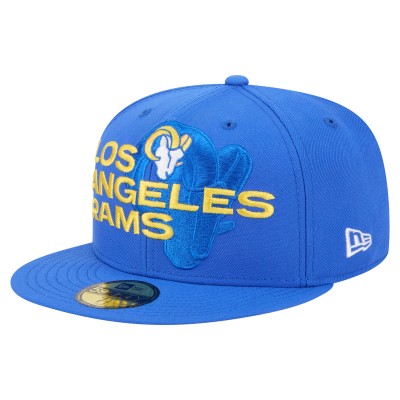 Бейсболка Los Angeles Rams New Era Overlap Wordmark 59FIFTY - Royal