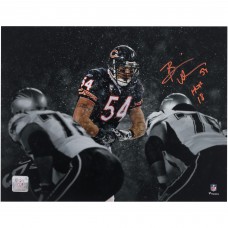 Brian Urlacher Chicago Bears Autographed Fanatics Authentic 11 x 14 Spotlight Snow Photograph with HOF 18 Inscription