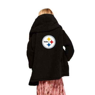 WoPittsburgh Steelers Jill Martin Black Oversized Hooded Lounger