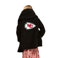 WoKansas City Chiefs Jill Martin Black Oversized Hooded Lounger