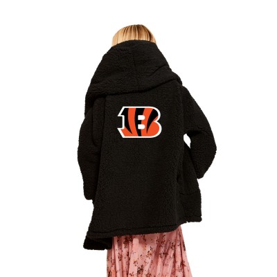 Женская Cincinnati Bengals Jill Martin Black Oversized Hooded Lounger