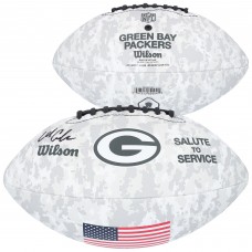 Matthew Golden Green Bay Packers Autographed Fanatics Authentic 2024 Salute To Service Wilson Football
