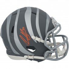 Chase Brown Cincinnati Bengals Autographed Fanatics Authentic Riddell 2024 Slate Speed Mini Helmet