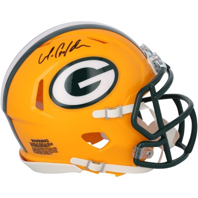 Matthew Golden Green Bay Packers Autographed Fanatics Authentic Riddell Speed Mini Helmet