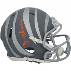 JaMarr Chase Cincinnati Bengals Autographed Fanatics Authentic Riddell 2024 Slate Speed Mini Helmet