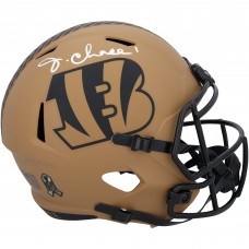 JaMarr Chase Cincinnati Bengals Autographed Fanatics Authentic Riddell 2023 Salute To Service Speed Replica Helmet