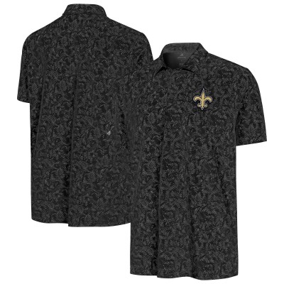 New Orleans Saints Antigua Black Lush Polo