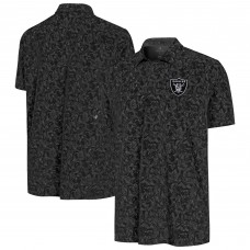 Las Vegas Raiders Antigua Black Lush Polo Las Vegas Raiders Antigua Black Lush Polo
