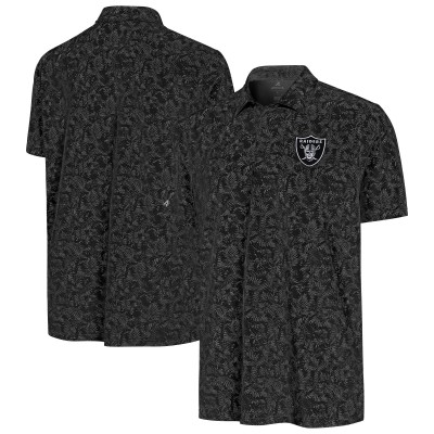 Las Vegas Raiders Antigua Black Lush Polo