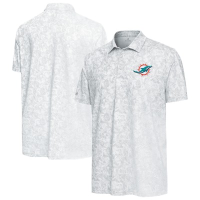 Miami Dolphins Antigua White Lush Polo