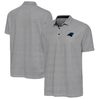 Carolina Panthers Antigua Black/White Intersect Polo