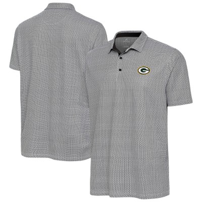 Green Bay Packers Antigua Black/White Intersect Polo