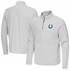 Indianapolis Colts Antigua Gray Step Up Quarter-Zip Pullover