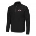 Kansas City Chiefs Antigua Black Step Up Quarter-Zip Pullover