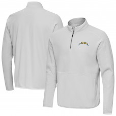 Los Angeles Chargers Antigua Gray Step Up Quarter-Zip Pullover