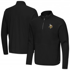 Minnesota Vikings Antigua Black Step Up Quarter-Zip Pullover