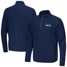 Seattle Seahawks Antigua College Navy Step Up Quarter-Zip Pullover
