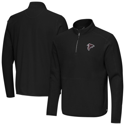 Atlanta Falcons Antigua Black Step Up Quarter-Zip Pullover