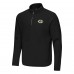 Green Bay Packers Antigua Black Step Up Quarter-Zip Pullover