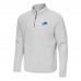 Detroit Lions Antigua Gray Step Up Quarter-Zip Pullover