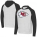 Kansas City Chiefs Antigua Heather Gray/Black Urgent Raglan Pullover Hoodie