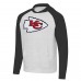Kansas City Chiefs Antigua Heather Gray/Black Urgent Raglan Pullover Hoodie