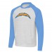 Los Angeles Chargers Antigua Heather Gray/Heather Powder Blue Urgent Raglan Pullover Hoodie