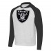 Las Vegas Raiders Antigua Heather Gray/Black Urgent Raglan Pullover Hoodie