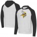 Minnesota Vikings Antigua Heather Gray/Black Urgent Raglan Pullover Hoodie