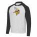 Minnesota Vikings Antigua Heather Gray/Black Urgent Raglan Pullover Hoodie