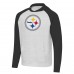 Толстовка Pittsburgh Steelers Antigua Heather Gray/Black Urgent Raglan
