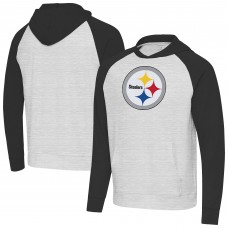 Толстовка Pittsburgh Steelers Antigua Heather Gray/Black Urgent Raglan
