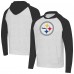 Толстовка Pittsburgh Steelers Antigua Heather Gray/Black Urgent Raglan
