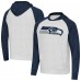 Seattle Seahawks Antigua Heather Gray/Heather College Navy Urgent Raglan Pullover Hoodie Seattle Seahawks Antigua Heather Gray/Heather College Navy Urgent Raglan Pullover Hoodie