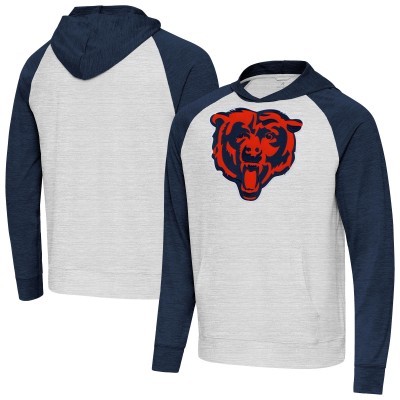 Толстовка Chicago Bears Antigua Heather Gray/Heather Navy Urgent Raglan