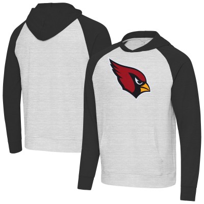 Arizona Cardinals Antigua Heather Gray/Black Urgent Raglan Pullover Hoodie