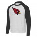 Arizona Cardinals Antigua Heather Gray/Black Urgent Raglan Pullover Hoodie