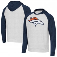 Толстовка Denver Broncos Antigua Heather Gray/Heather Navy Urgent Raglan
