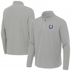 Indianapolis Colts Antigua Heather Gray Sync Tri-Blend Quarter-Zip Pullover