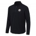 Pittsburgh Steelers Antigua Heather Black Sync Tri-Blend Quarter-Zip Pullover