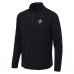 New Orleans Saints Antigua Heather Black Sync Tri-Blend Quarter-Zip Pullover